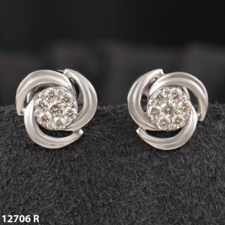 Daitan Round Diamond Stud Earrings